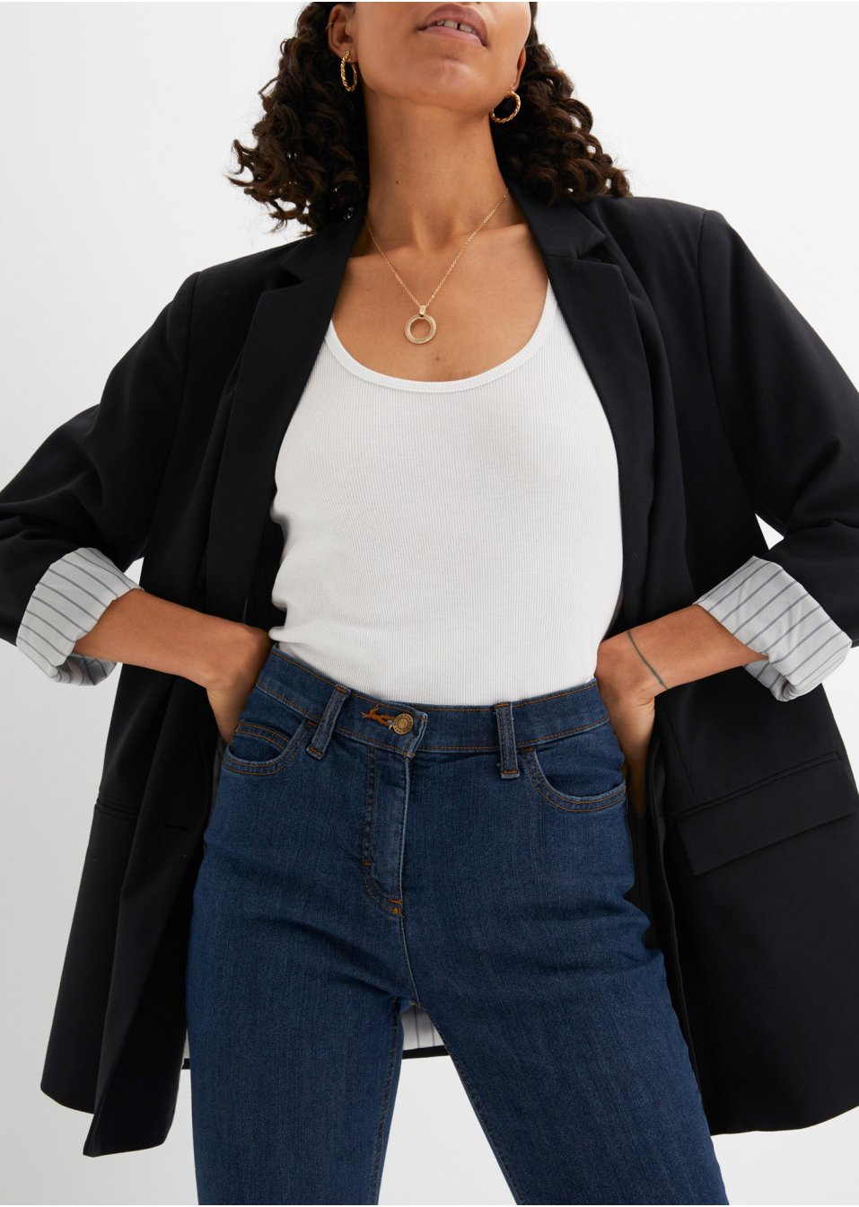 Jean Bootcut taille moyenne, extensible