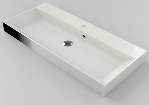 Fontana Kolo wastafelmeubel mat wit 100cm glans witte wastafel 0 kraangaten met ronde spiegel