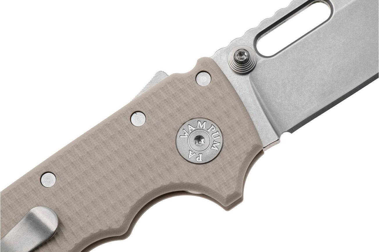 Demko MG AD20 Shark-Lock, Stonewashed MagnaCut Clip Point, MGAD20-MAG-TAN-G10, Tan G10 zakmes