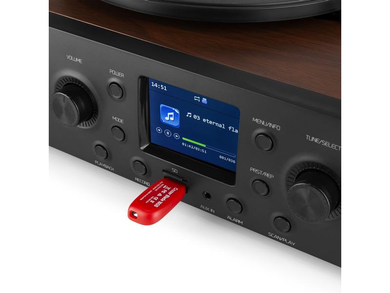 Audizio Plattenspieler Tulsa Braun/Schwarz Audiocenter mit Plattenspieler und DAB -Radio
