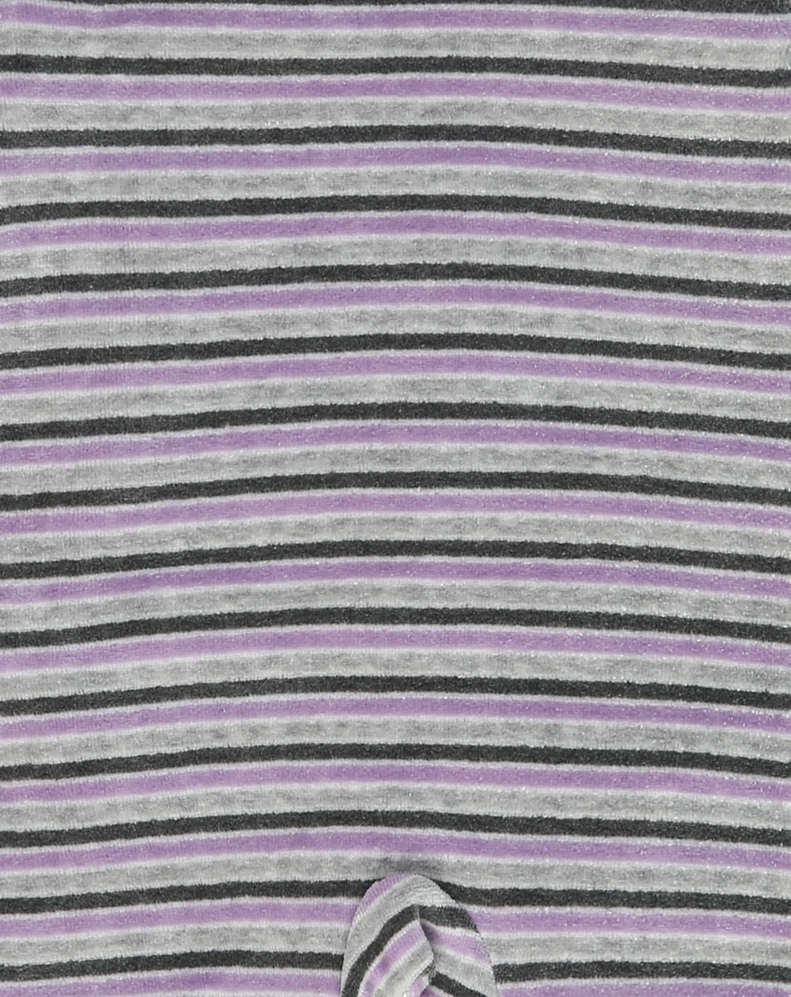 Velours-Strampler RAYAS gestreift in lila/grau