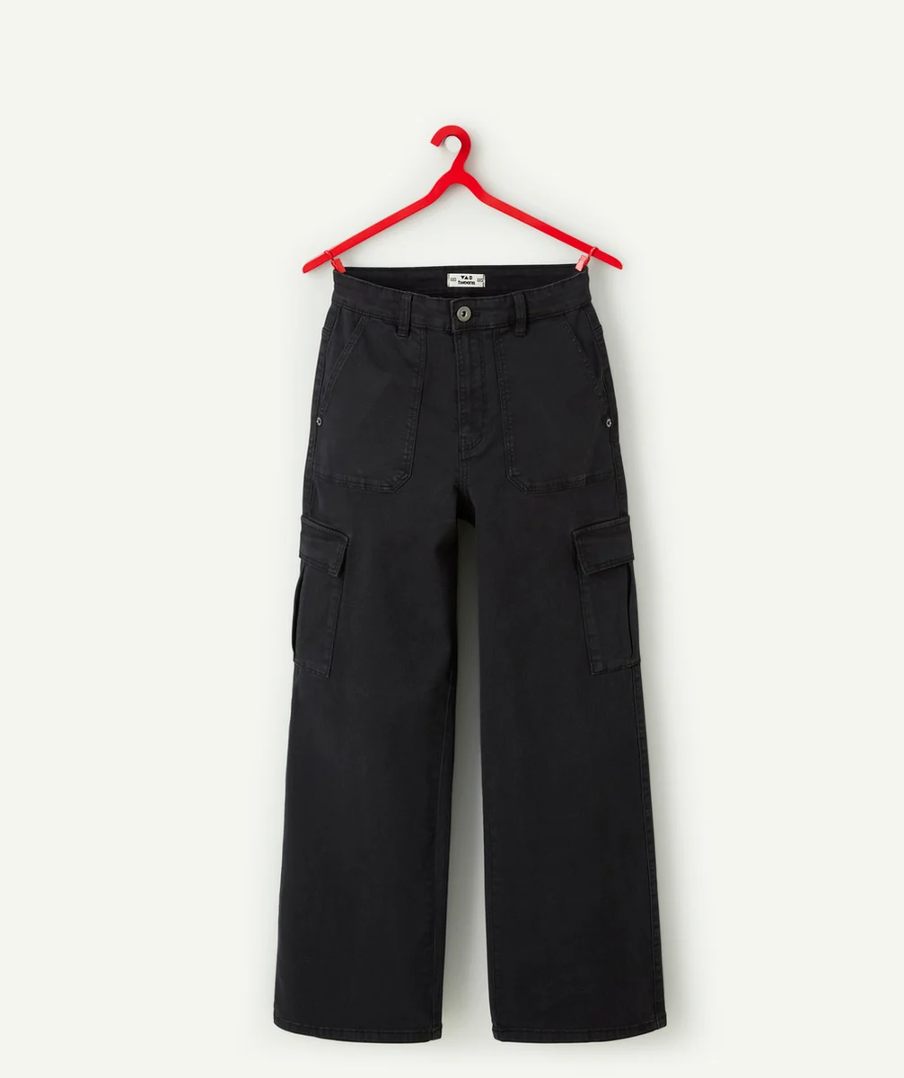 PANTALON CARGO FILLE NOIR