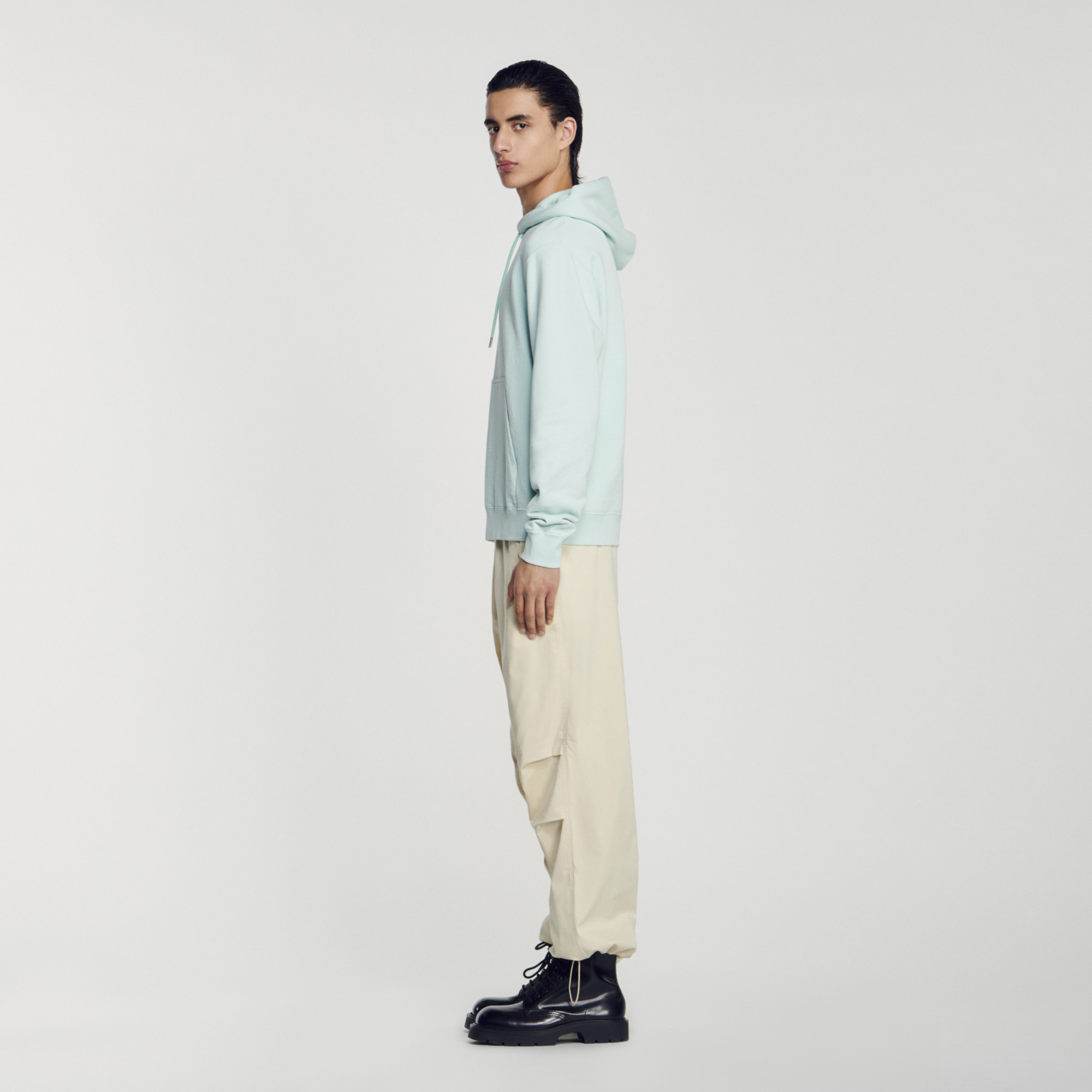 Hoodie Homme brode en coton biologique