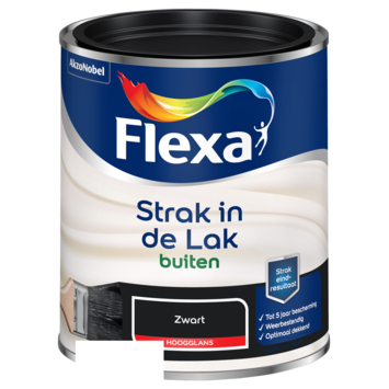 Flexa Strak in de Lak buitenlak hoogglans zwart 750 ml