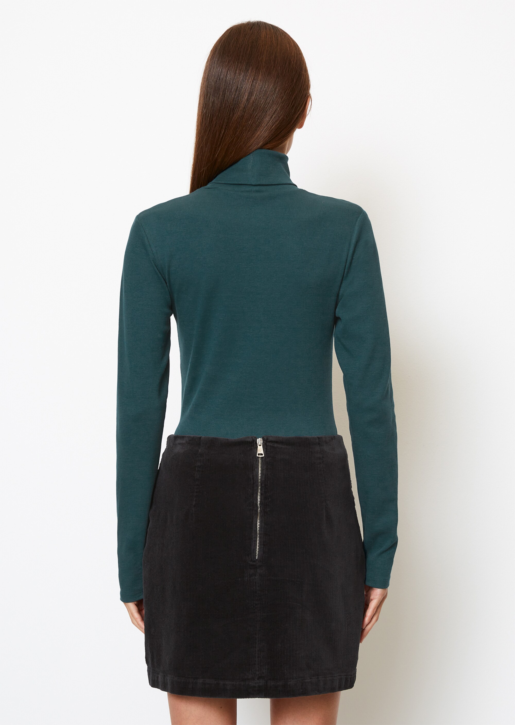 Turtleneck-Longsleeve aus Organic-Cotton-Rib-Jersey