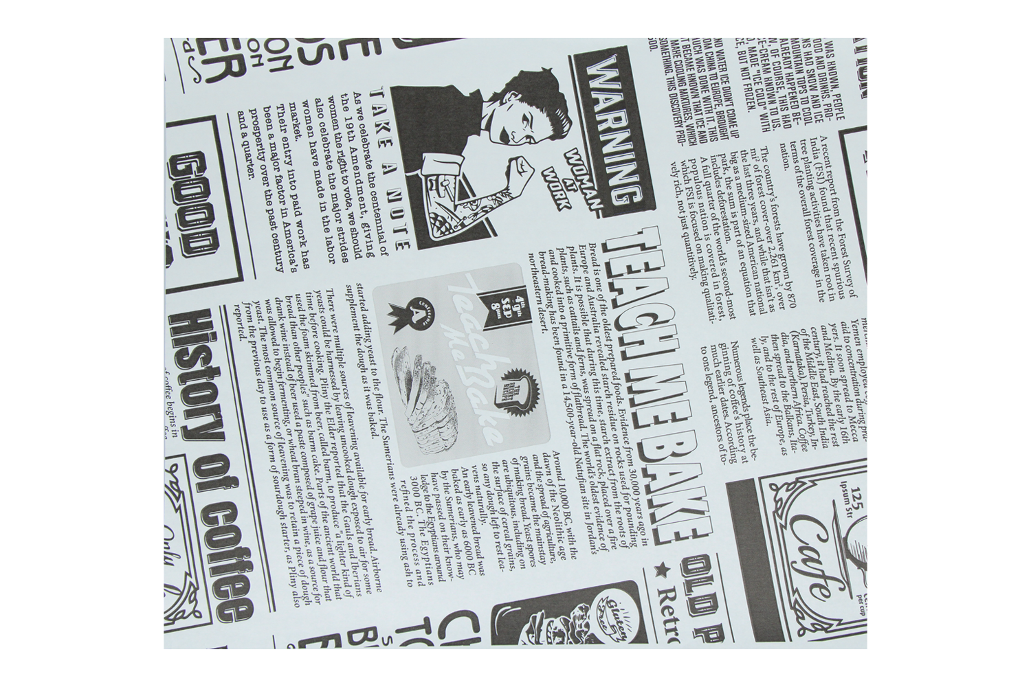 Vetvrij papier 33x38cm FSC® krant wit