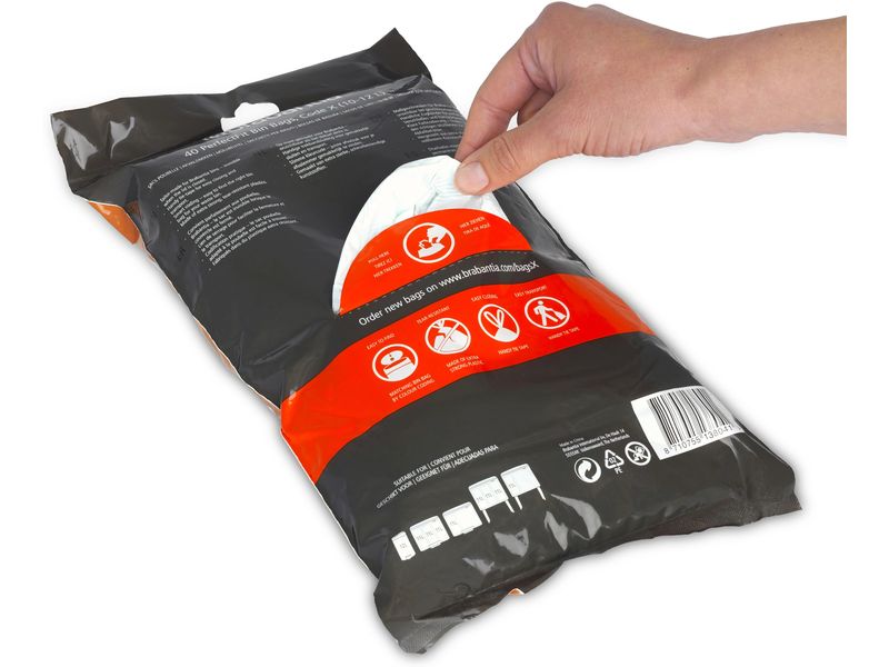 Brabantia Kehrichtsack PerfectFit X 10-12 l, 40 Stück Müllbeutel, Spenderpack