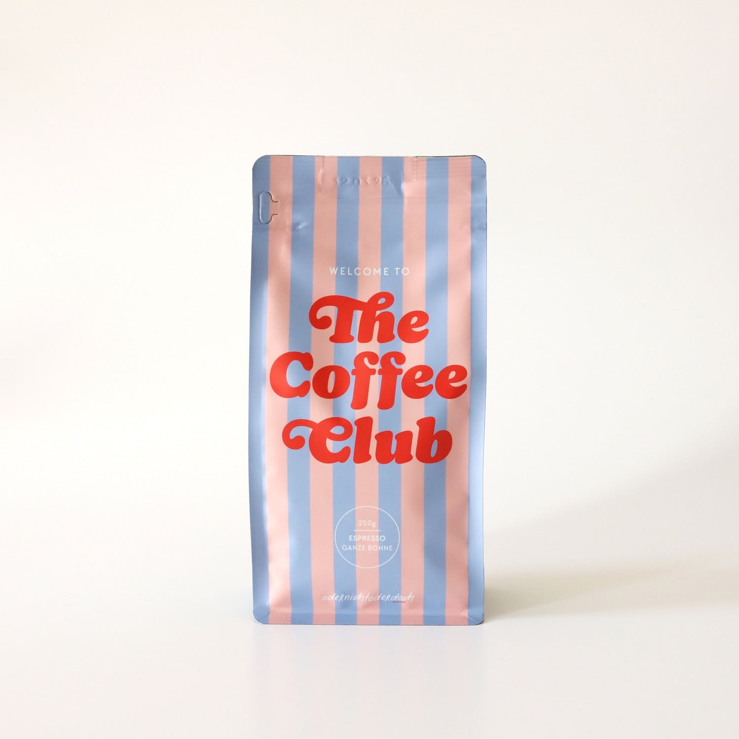 Bundle Tasse & Kaffee  „The Coffee Club“, gestreift, ganze Bohne, 250g