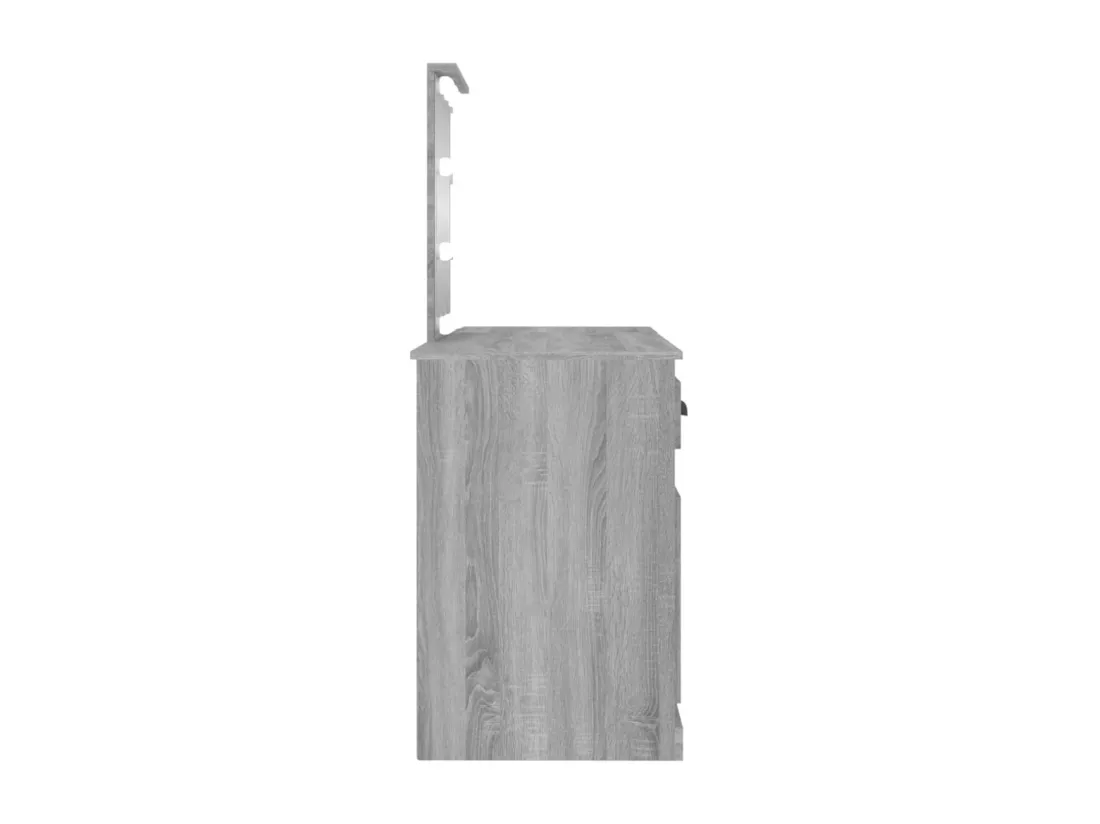 Coiffeuse avec LED sonoma gris 130x50x132,5 cm