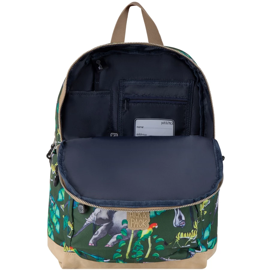 Pick & Pack Rucksack Happy Jungle M Bamboo Green