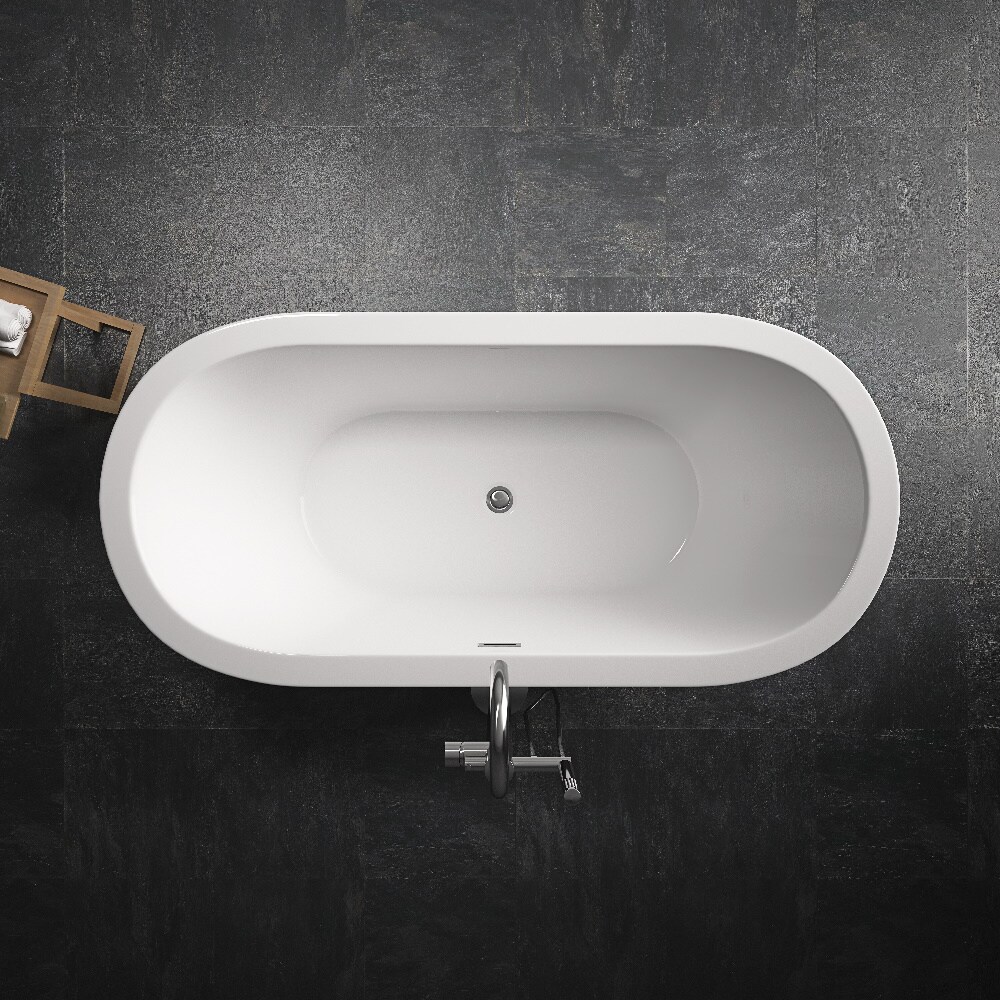TroniTechnik® Freistehende Badewanne PIPERI Maße ca. 168 x 80 x 60cm Wanne - Füllmenge 210 Liter, aus Acryl mit Siphon