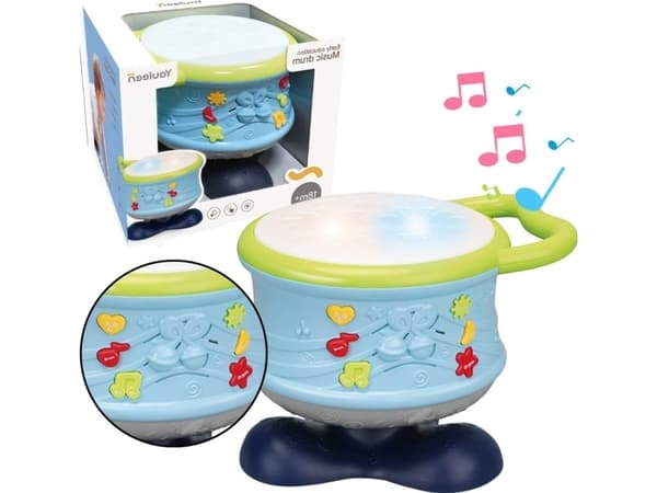 interaktiv Musical Drum Educational Lights Sounds Blue