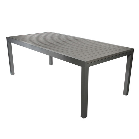 Table de jardin GAIA grise en aluminium - 308x100x76 cm