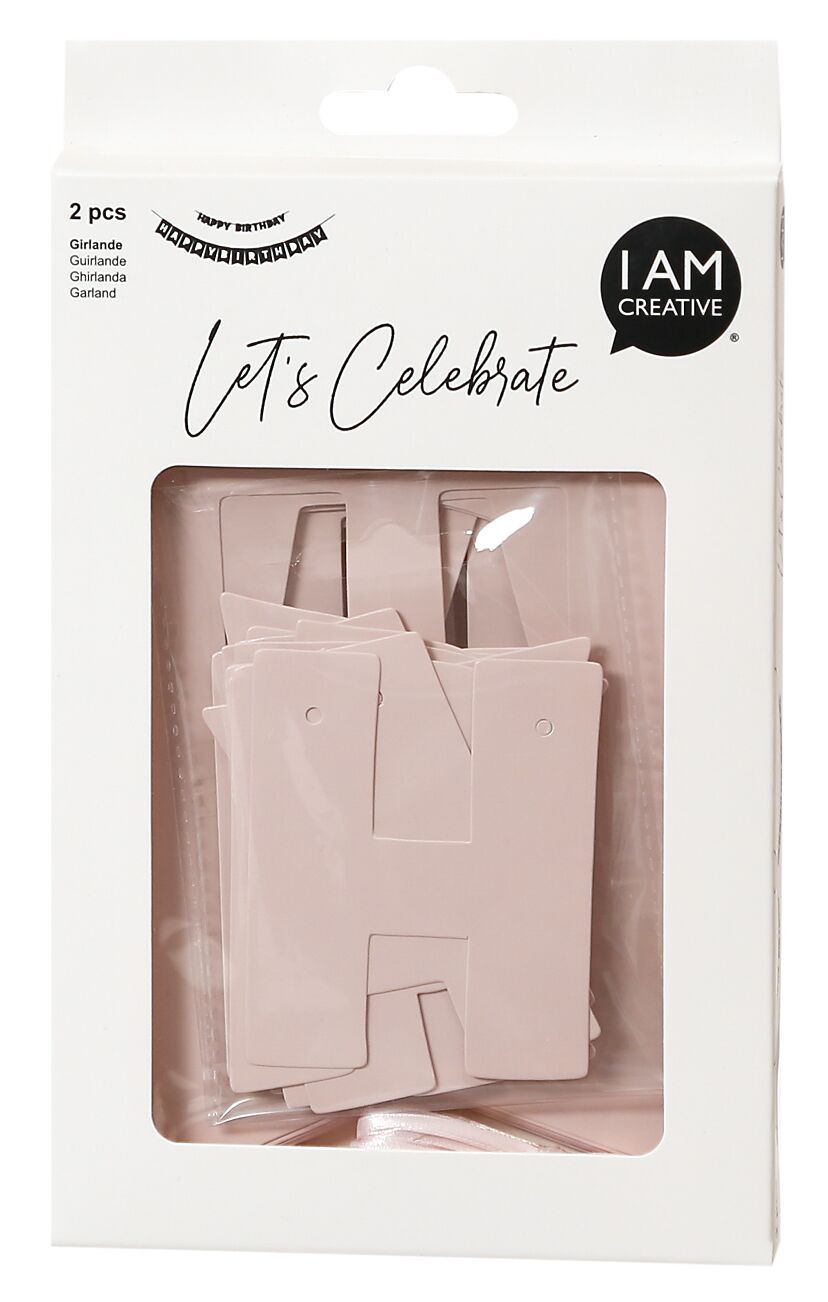 BIRTHDAY Girlande rosa L230 cm 2 Stk. - Rosa