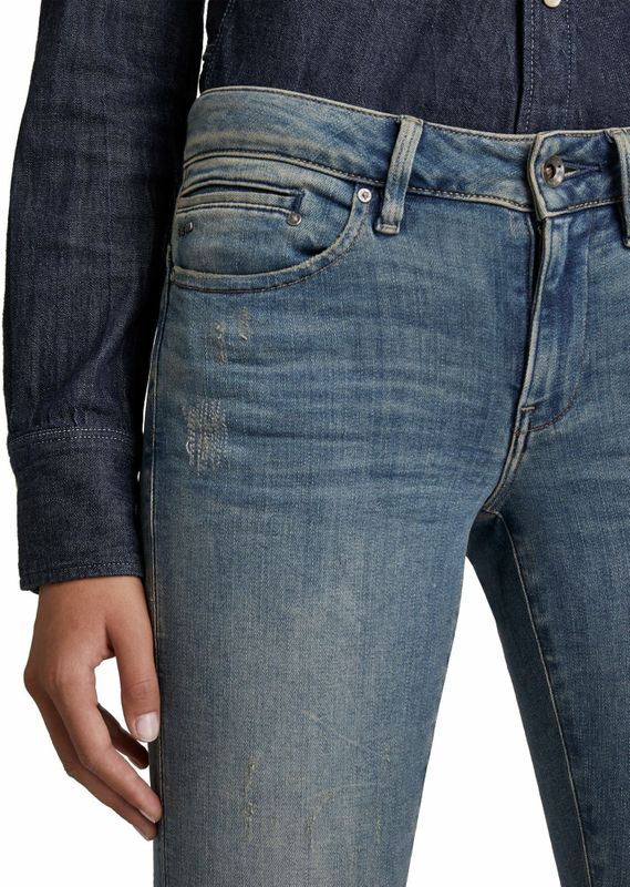 G-Starvoor vrouwen. D05281-8968-9114 Jeans Midge Zip Skinny blauw (22/26), Casual, Katoen, Denim