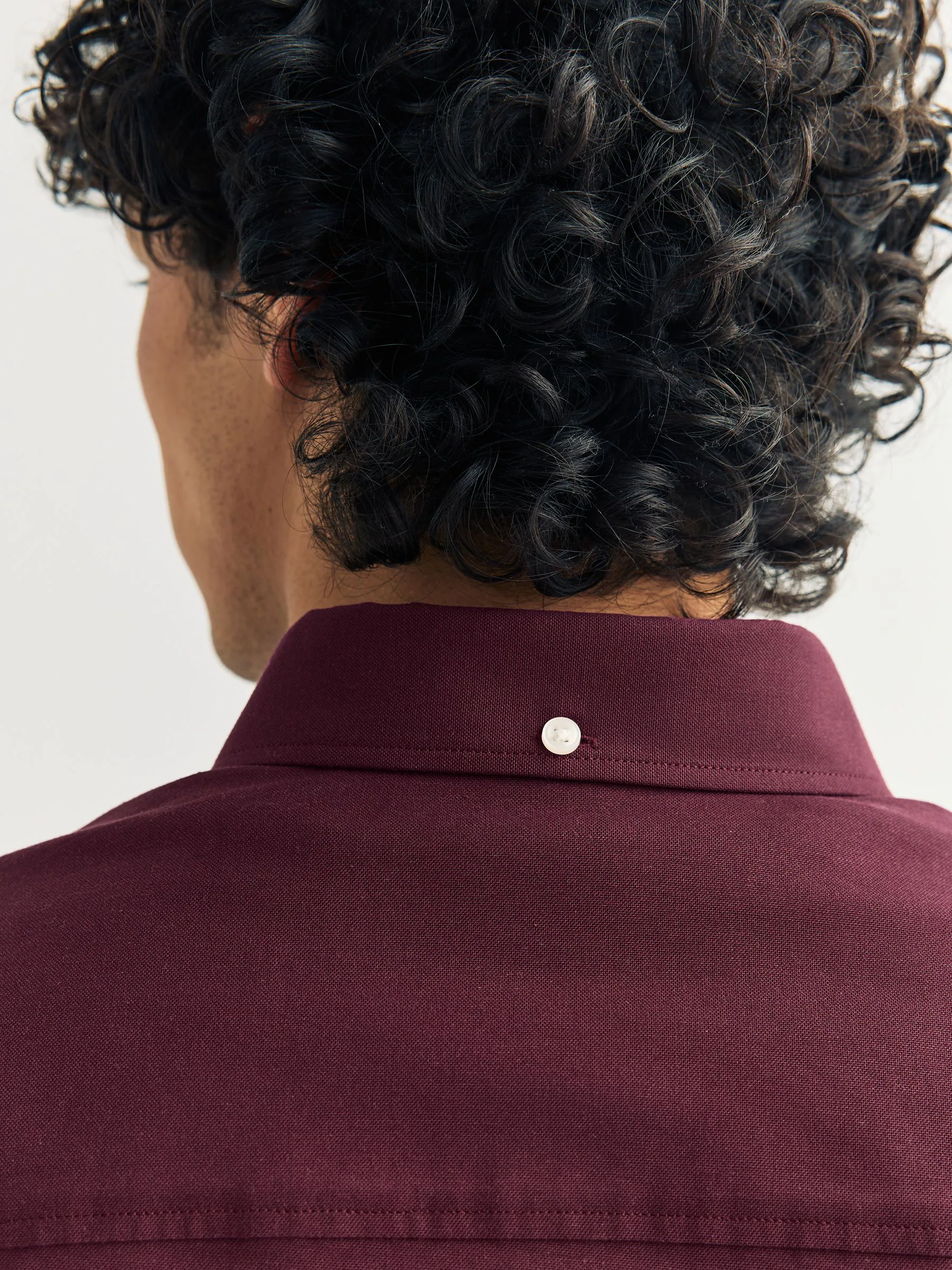 Bordeauxrood - Oxford-stretchoverhemd met lange mouwen