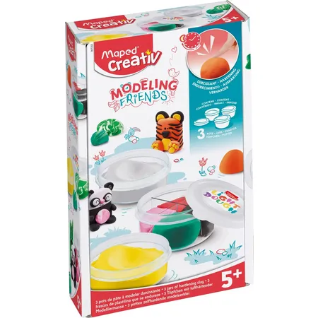 Maped Creativ Nachhfüll-Töppfchen mit Modelliermasse für MODELING FRIENDS x3