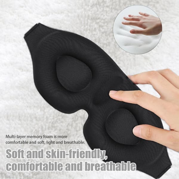 INF 3D sovemaske med ekstrautstyr Sort