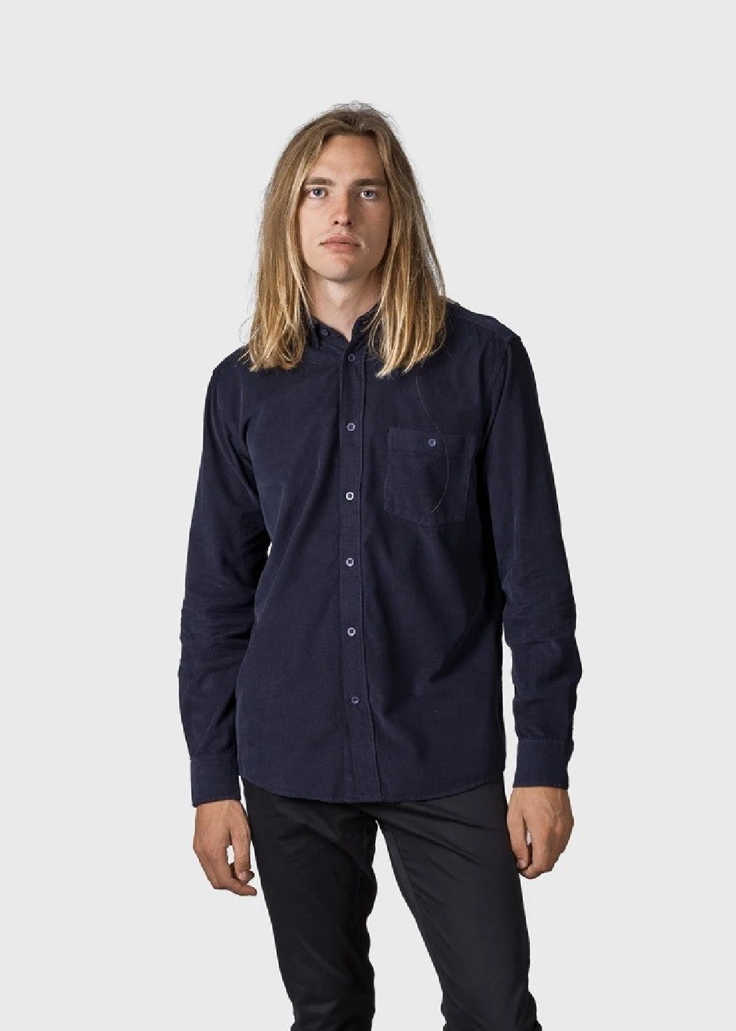 Klitmøller Collective Cord-Hemd Benjamin Corduroy Navy