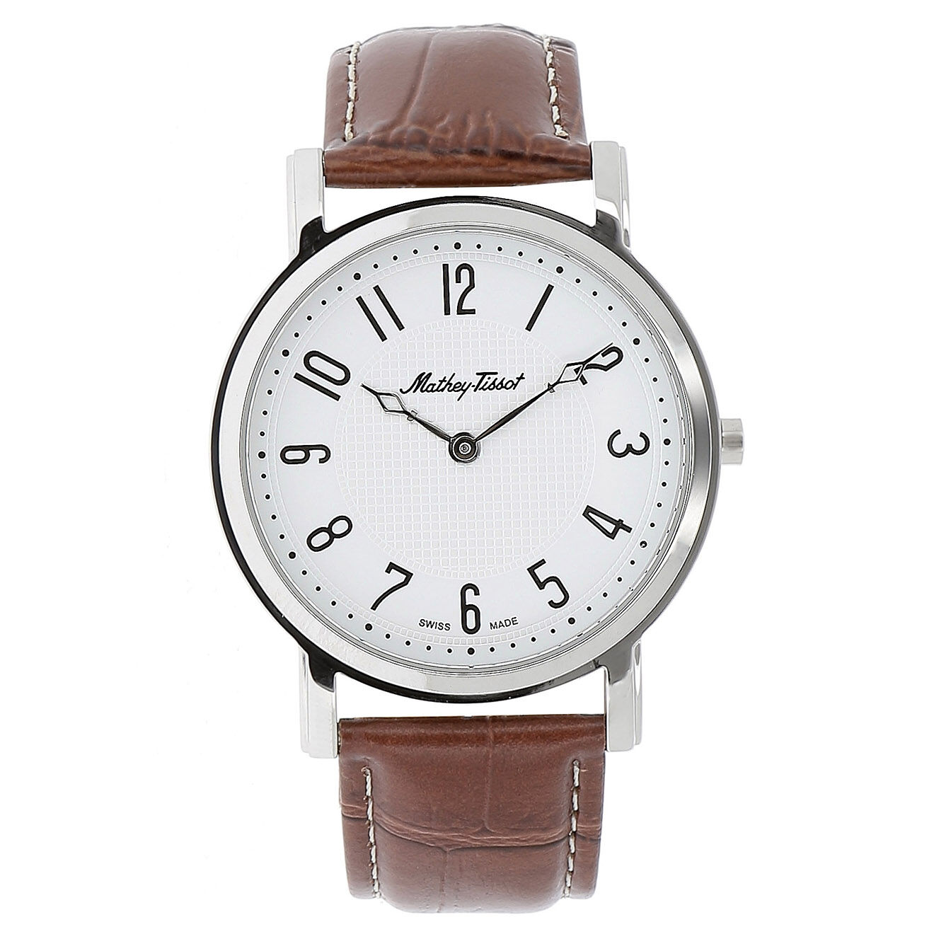 Mathey-Tissot Montre Mixte Quartz en Cuir City marron