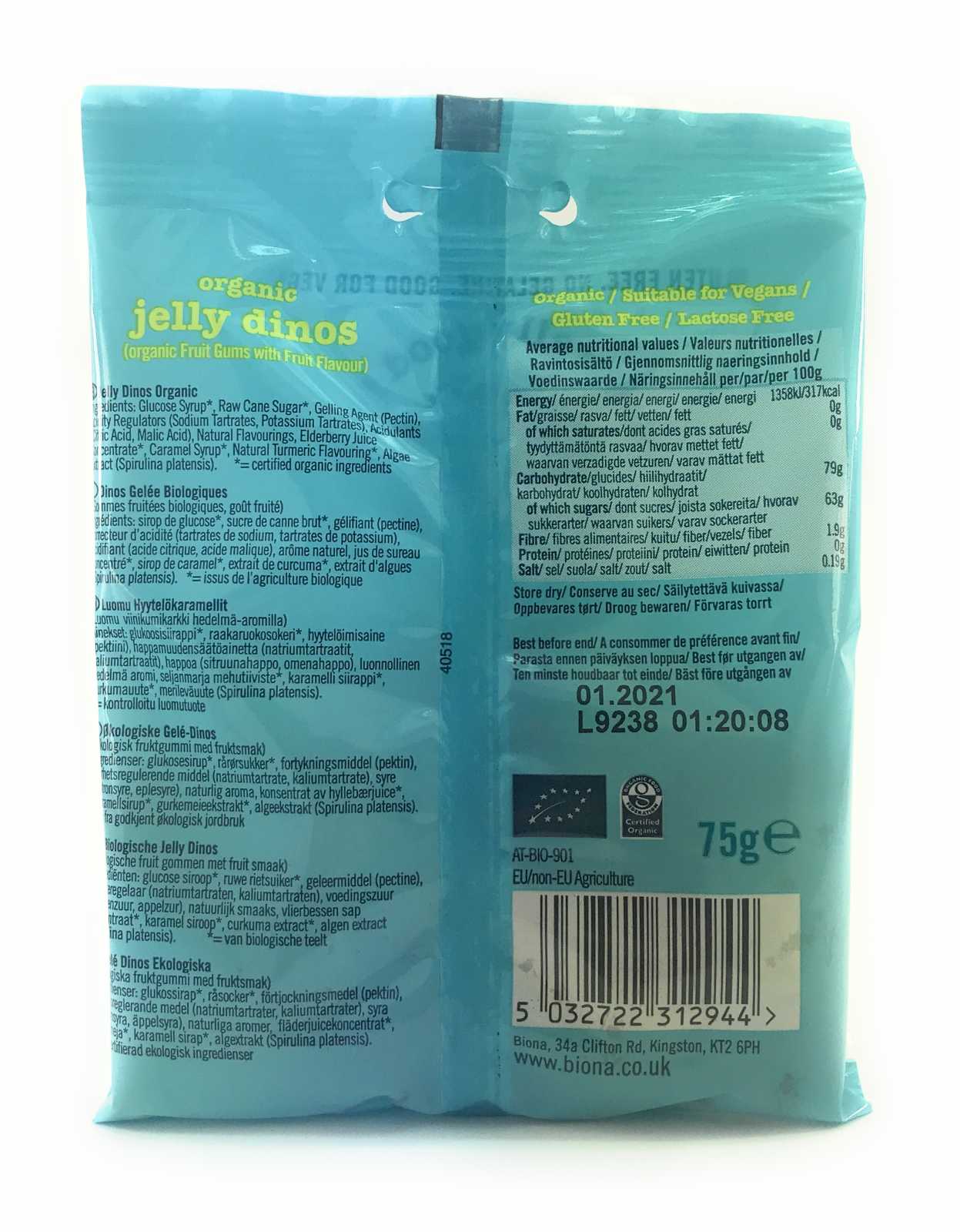 Biona Organic Organic Dino Gummies 75g