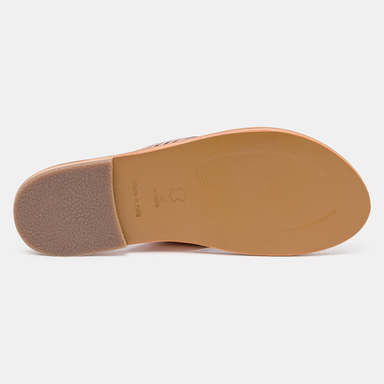 Les Bagatelles Mules en Cuir Nassau rose doré/marron