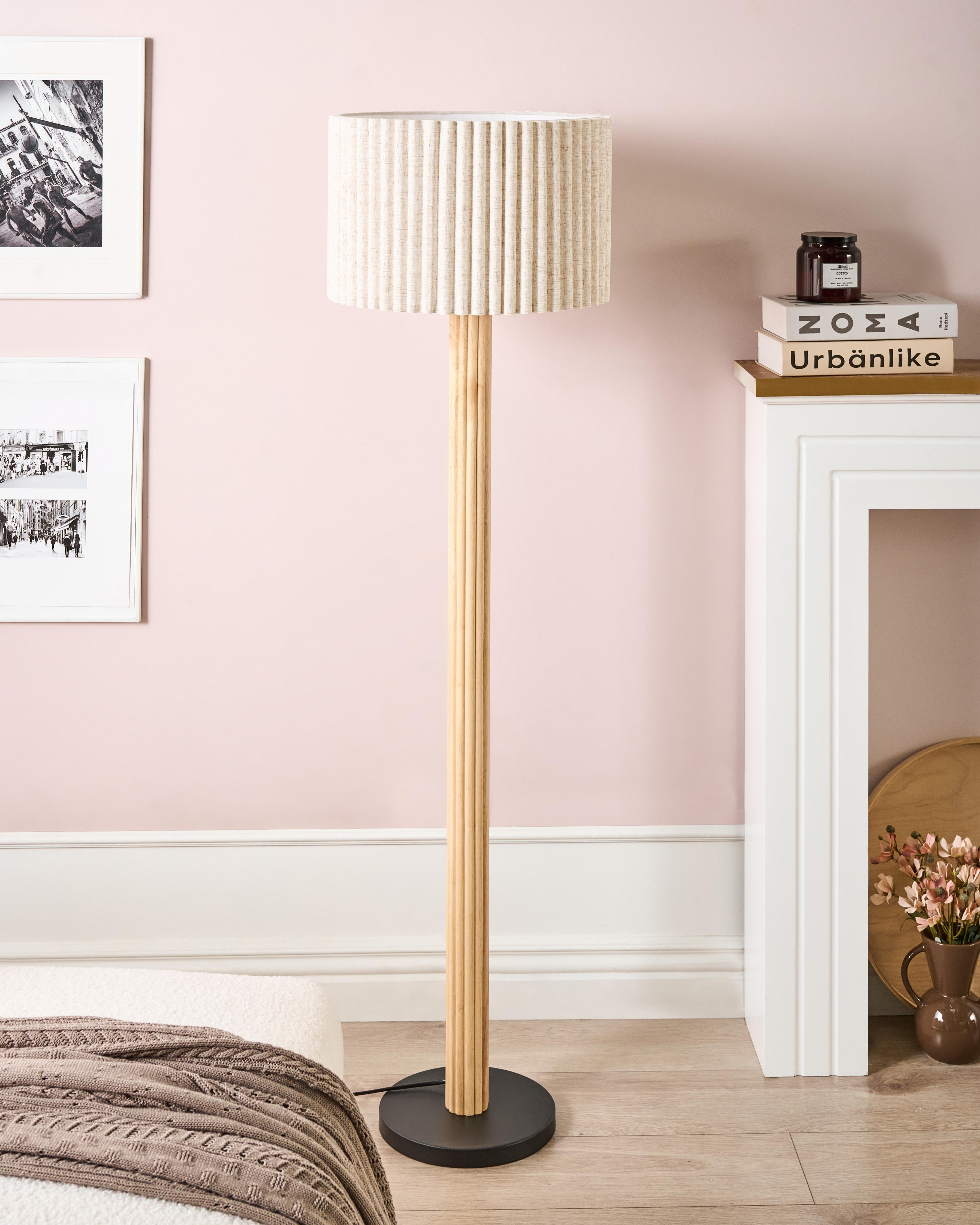 Staande lamp BELESSA Linnen Lichtbeige