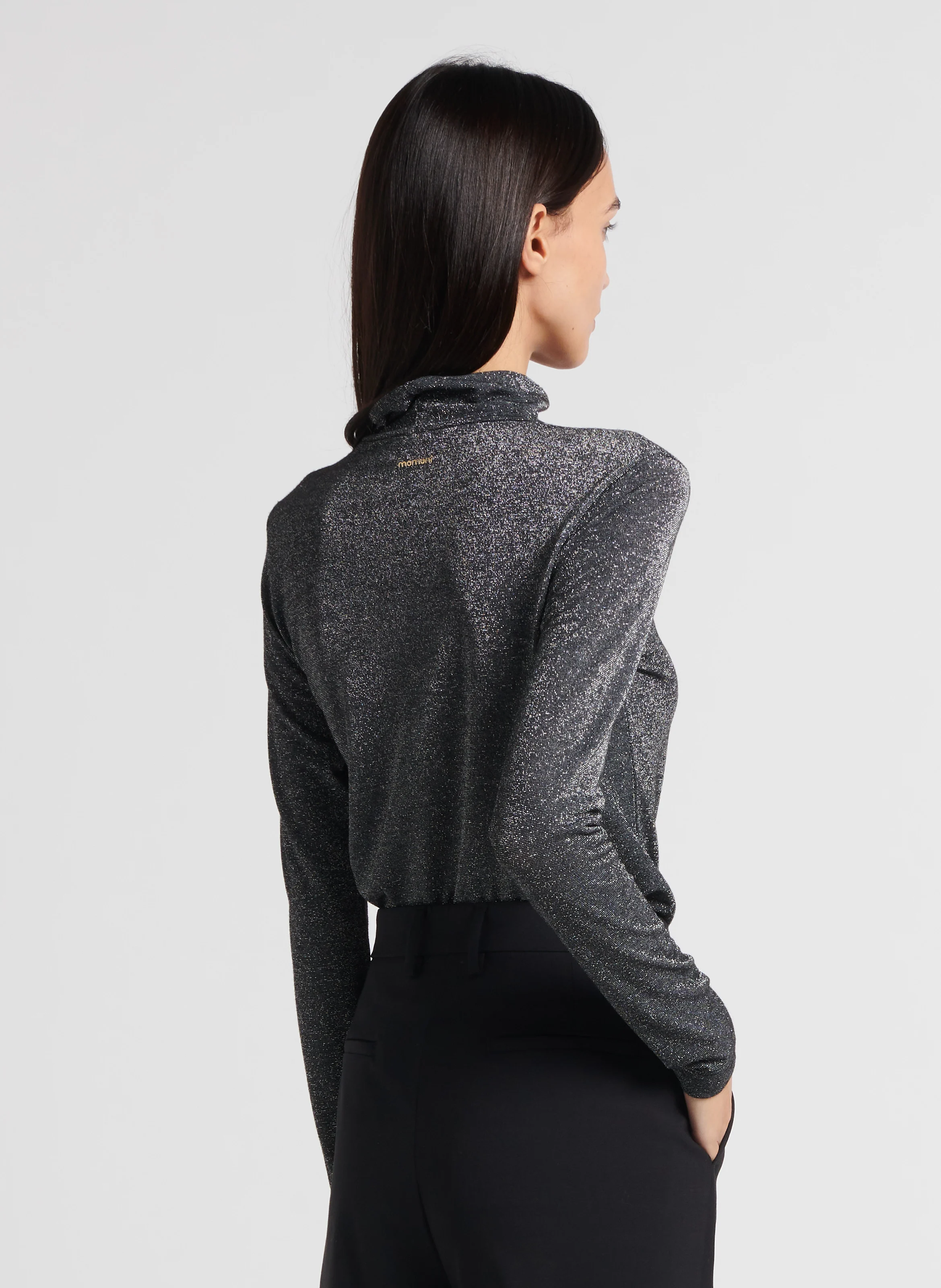 RODOLPHE - Top col montant pailleté | Gris