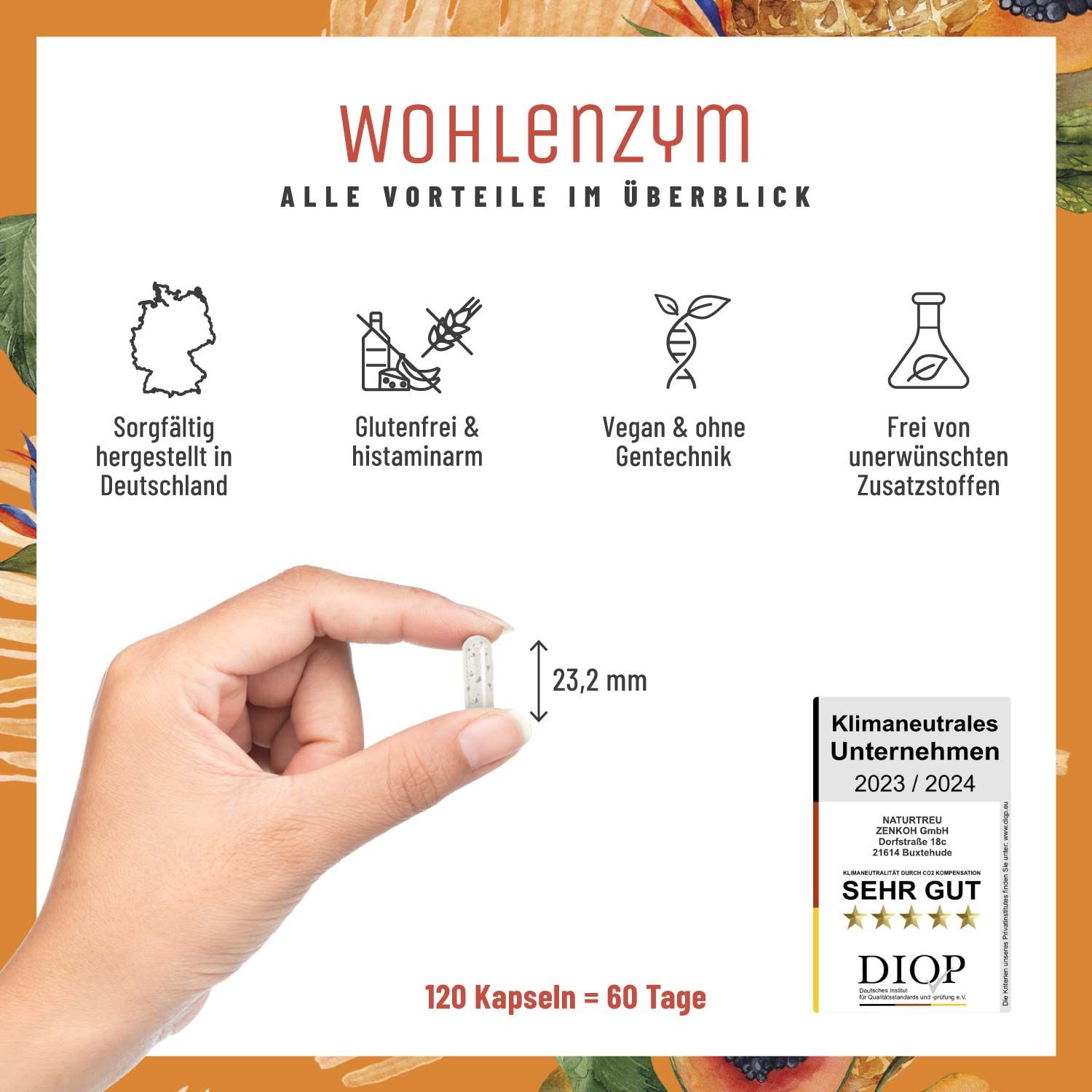 Enzym-Komplex mit Bromelain & Papain - Wohlenzym - NATURTREU®