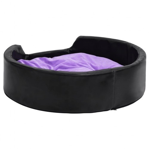 Sofá vidaXL com almofada lavável, preto e lilás, para cães e gatos.