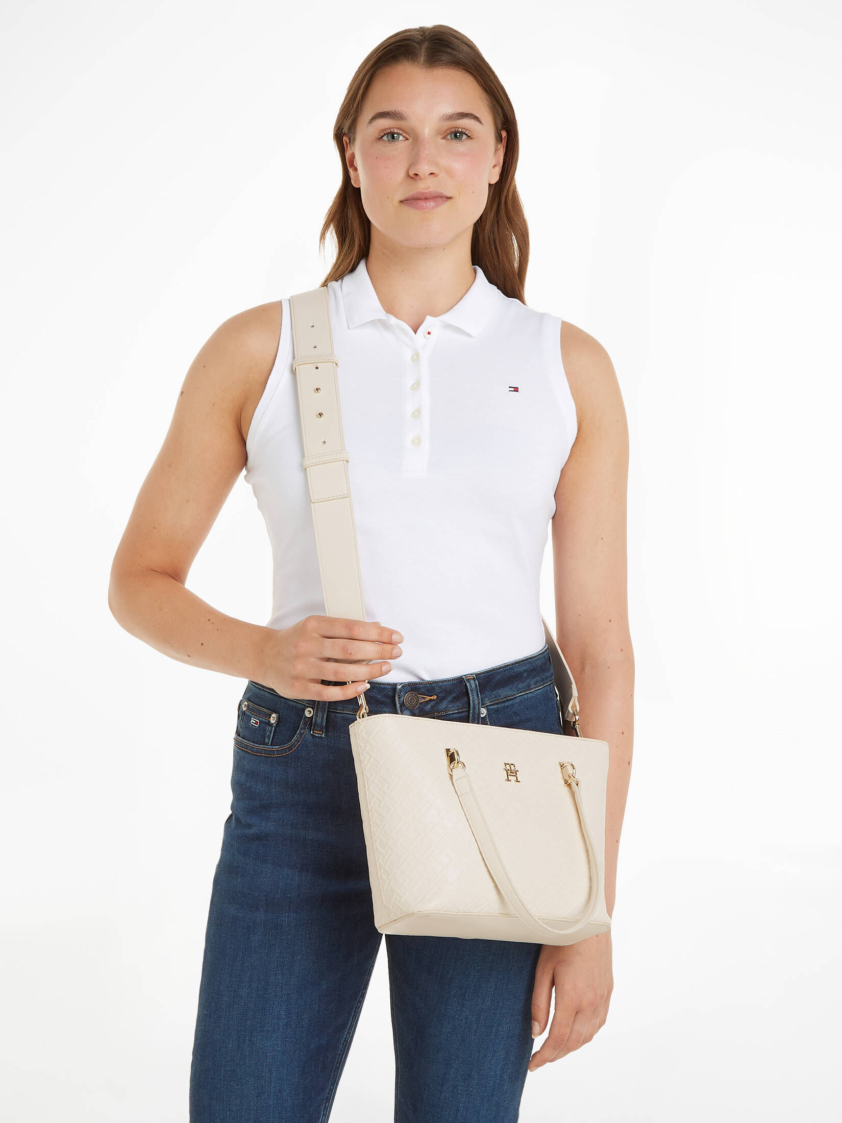Tommy Hilfiger| Damen Henkeltasche TH REFINED MINI TOTE mit Riemen