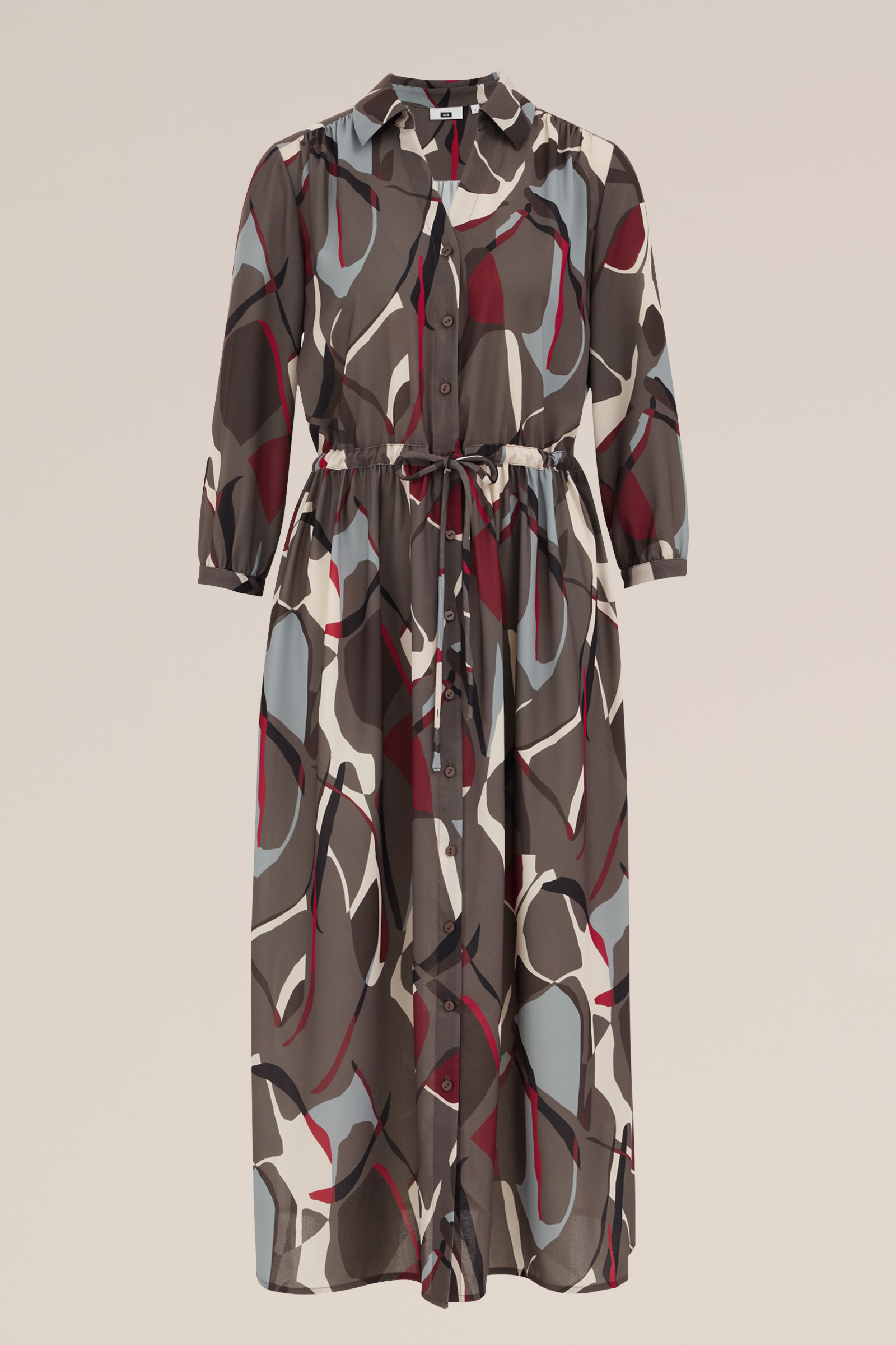 jurk met dessin WE Fashion Grijsgroen