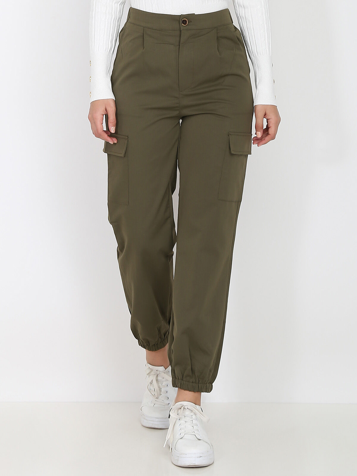 Pantalon cargo- Kaki