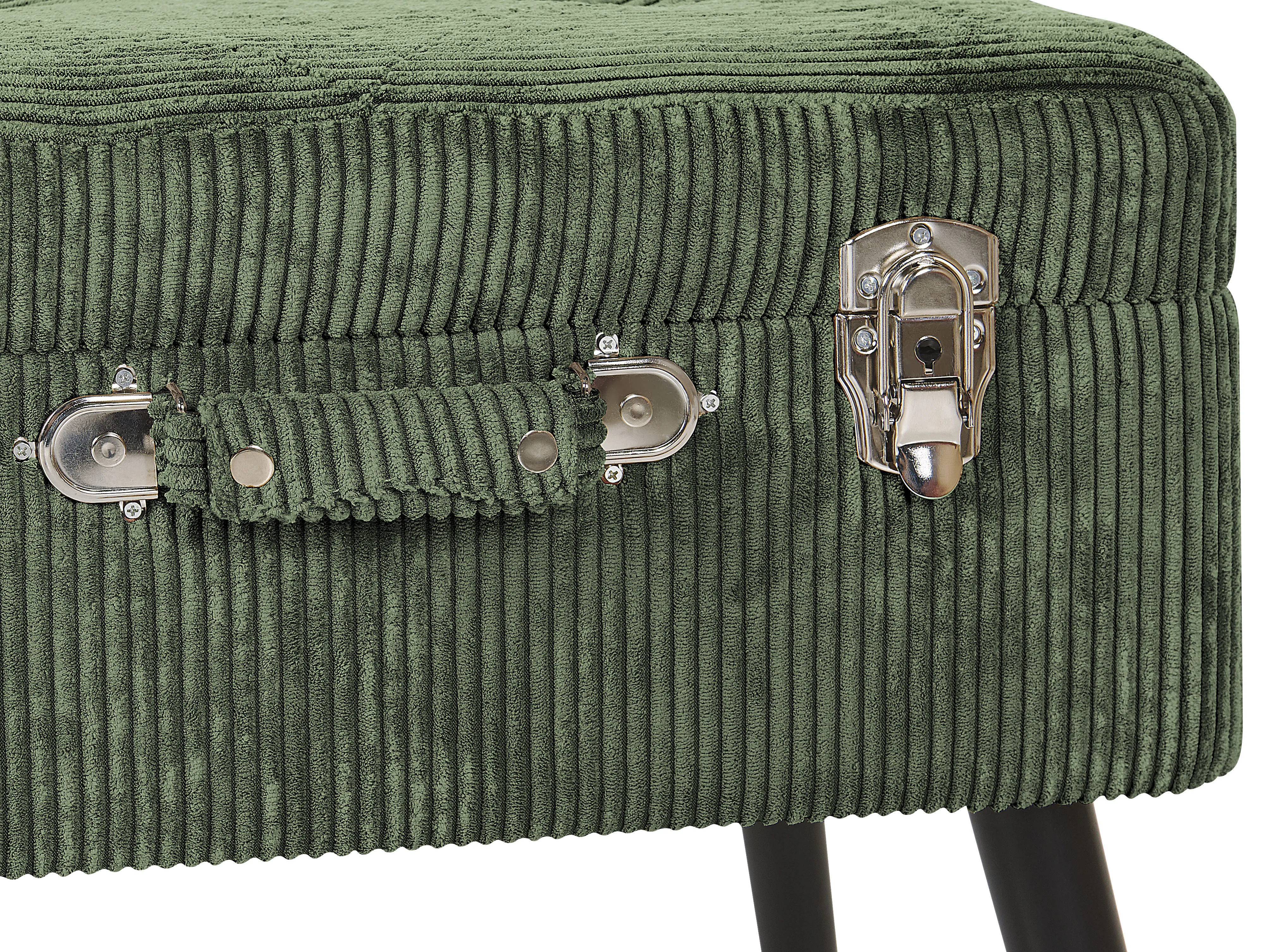 Hocker met opbergruimte MALLARD Corduroy Donkergroen