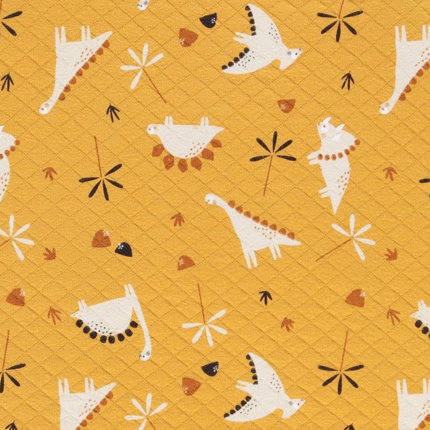 Dors-bien en jersey quilté imprimé dinosaures pour bébé garçon - Jaune