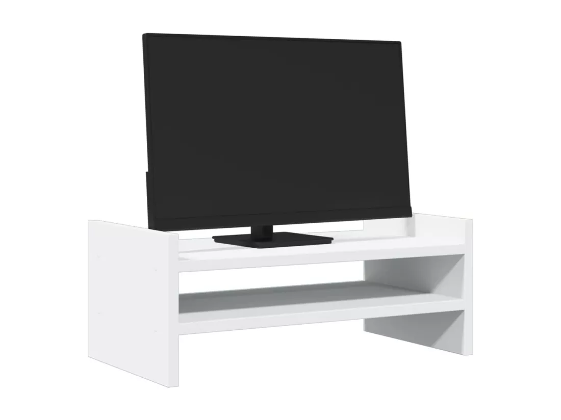 Support de moniteur blanc 50x27x20 cm bois d'ingénierie