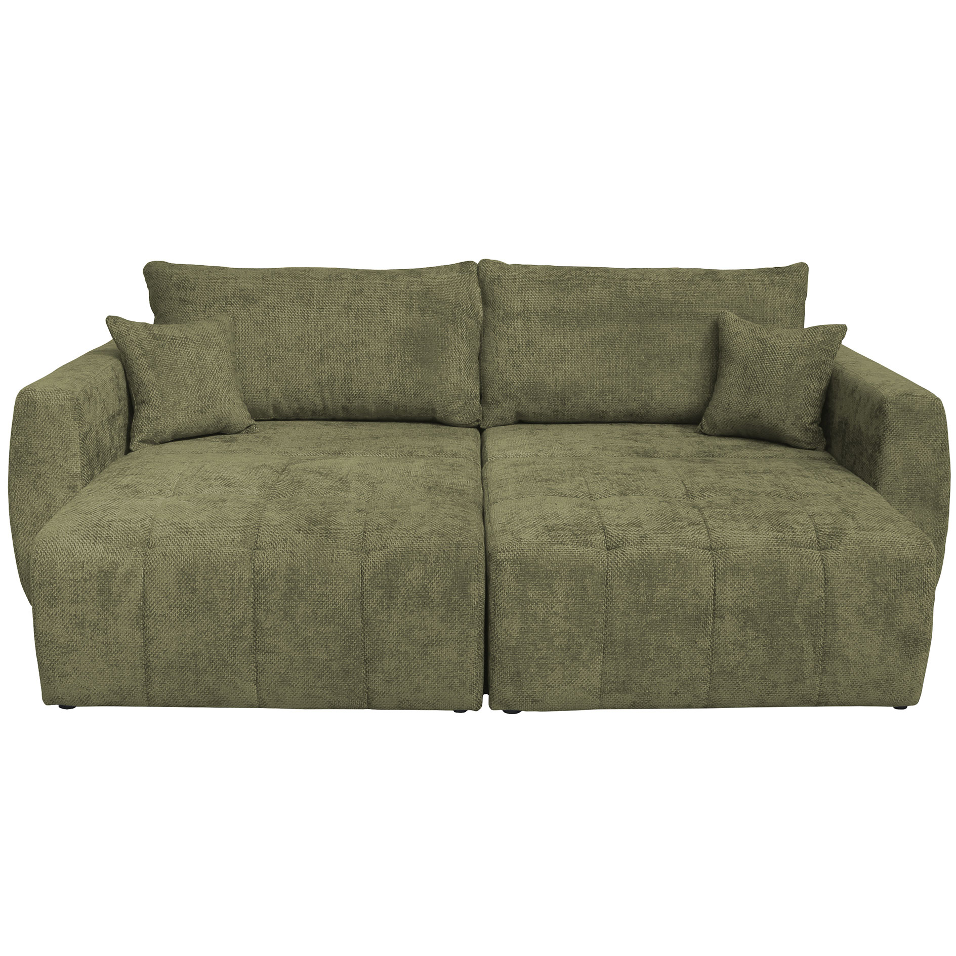Big Sofa - olive - mit Staukasten und Liegefunktion - 245 cm