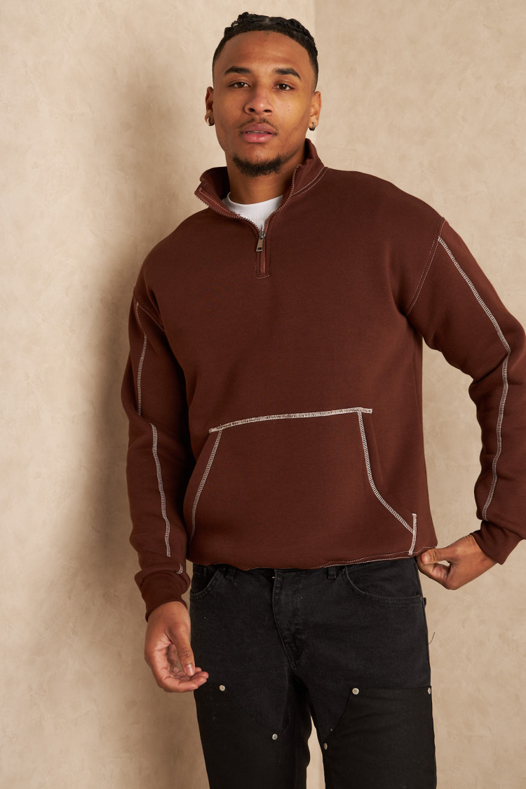Sweat molletonné marron