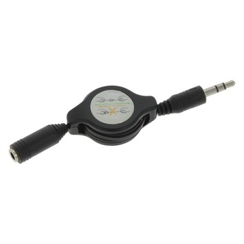 Q-Link kabelroller verleng audio 0.75 meter jack zwart