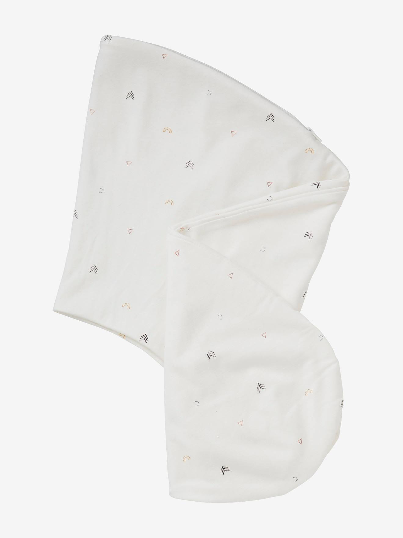 Almofada de maternidade VERTBAUDET + capa protetora, tamanho médio, branca com estampa