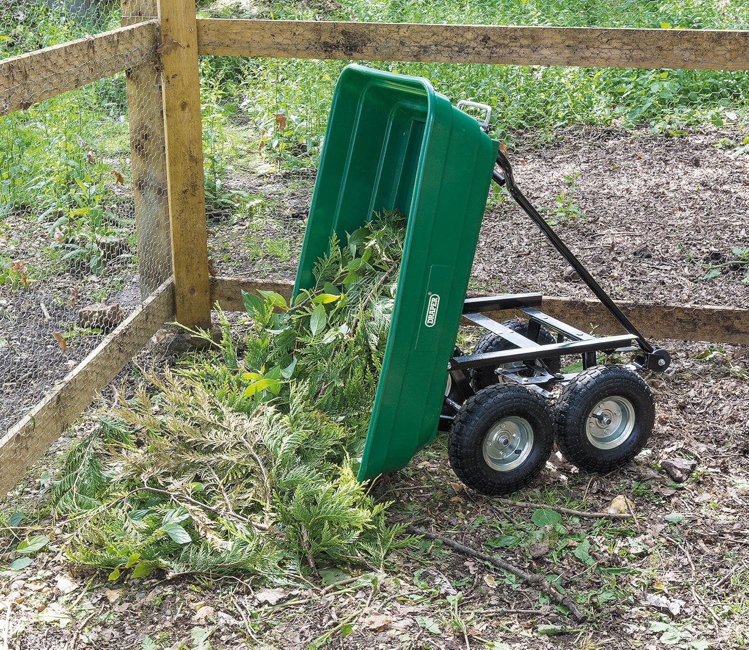 Draper Petit Chariot de Jardin à Bascule, Vert : Jardin
