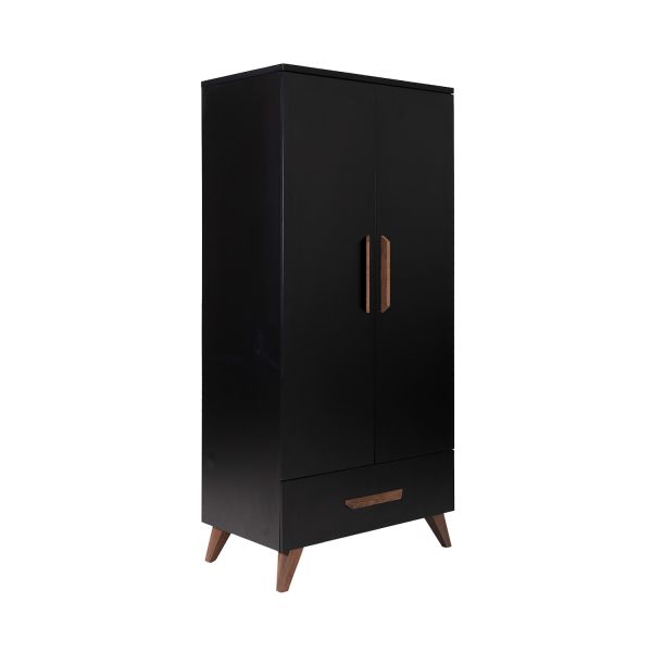 TWF Ledikant 60 x 120 - Commode 3 Laden - Hanglegkast 2 Deuren 1 Lade Modena Walnoot