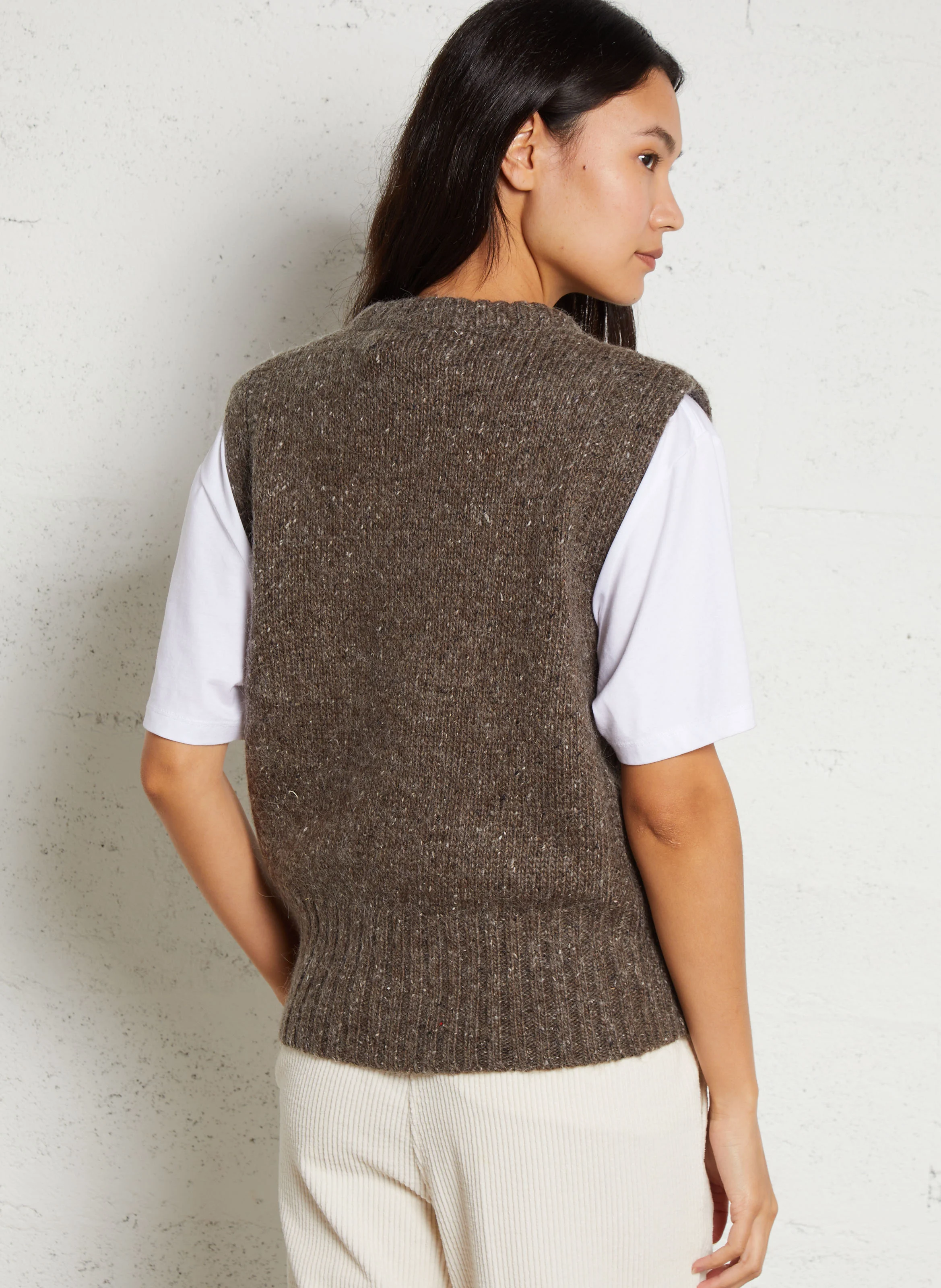 CELMA - Pull col rond en laine mélangée | Gris