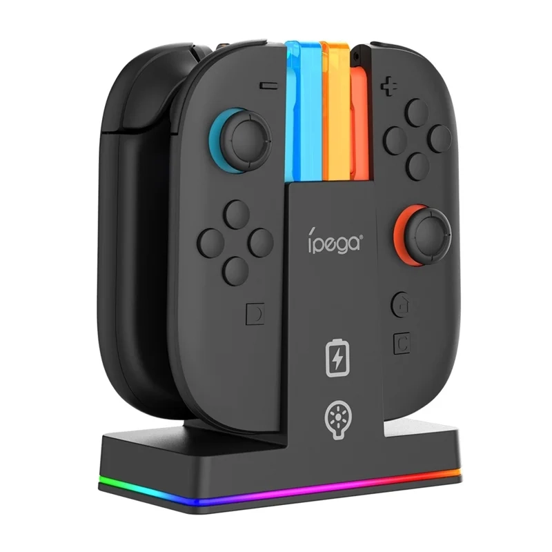 (4-fach) Ladestation Charging Dock für Nintendo Switch 2 Joy-Cons Controller mit LED-Anzeige - Schwarz
