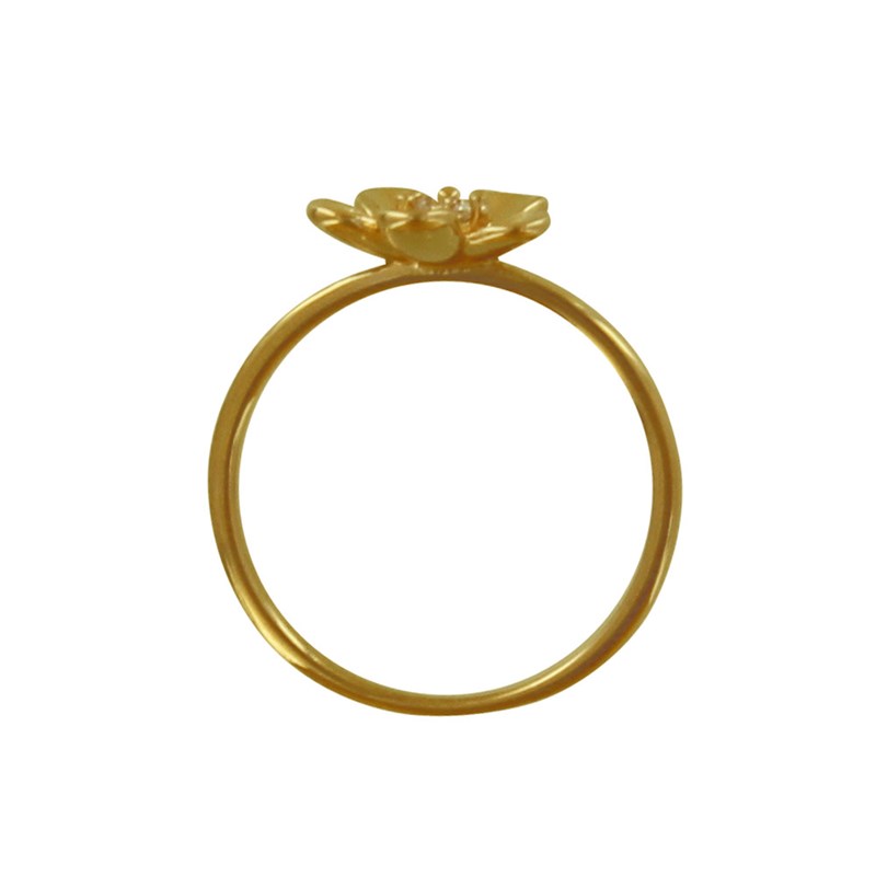 Bague Plaqué Or Fleur et Son Strass