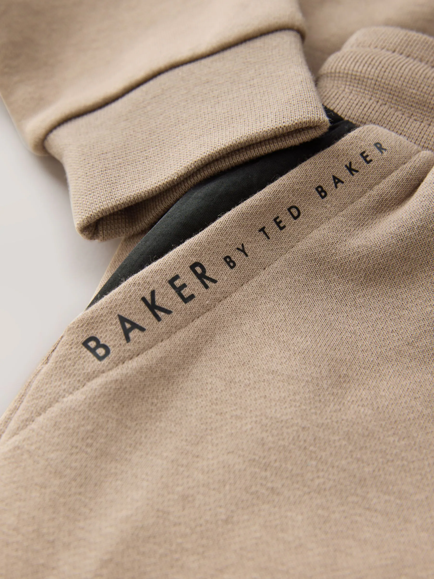 Pastelgeel - Baker by Ted Baker Funnel sweatshirt met ritssluiting en trechterkraag en joggingbroek