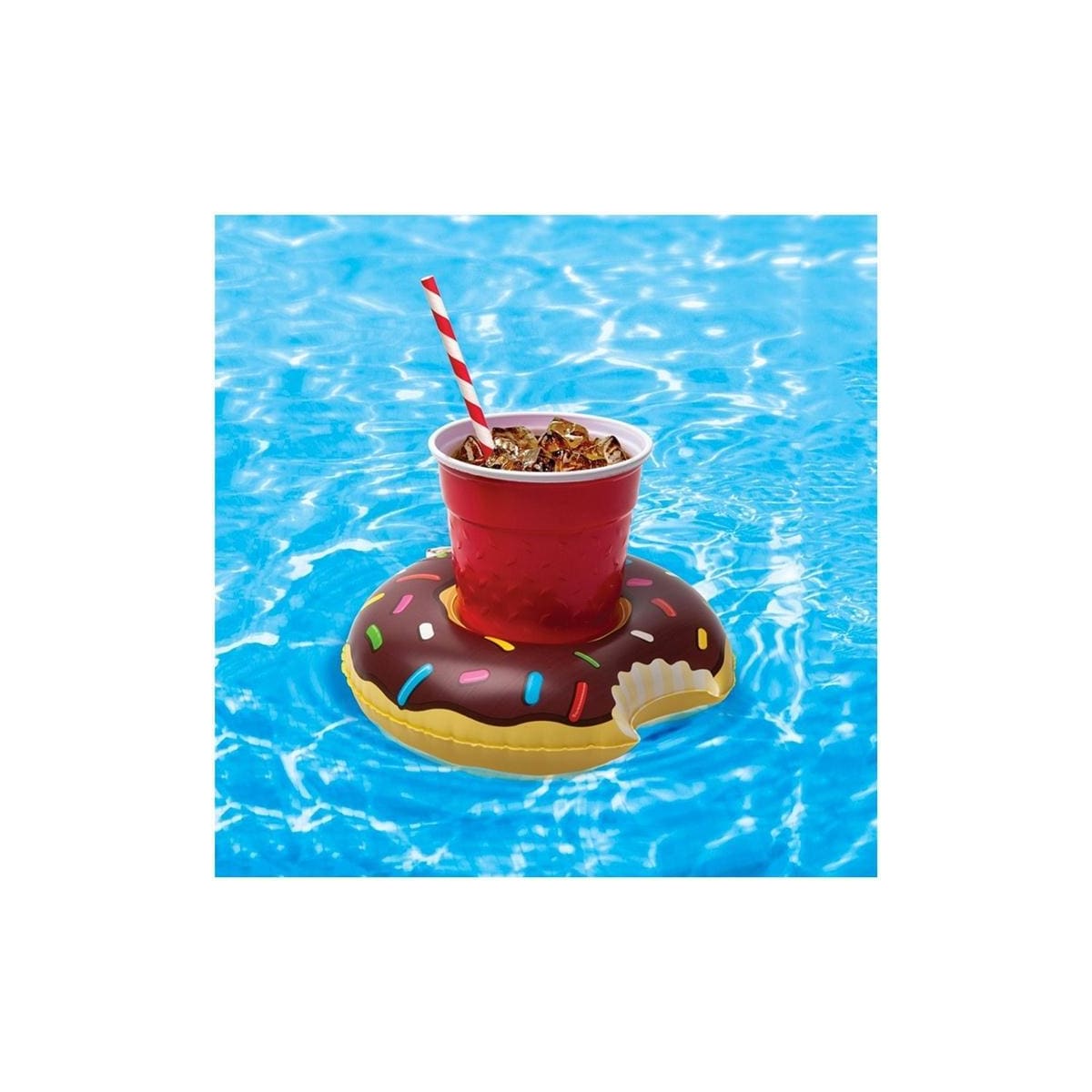 Oppblåsbar koppholder - Strawberry Donut
