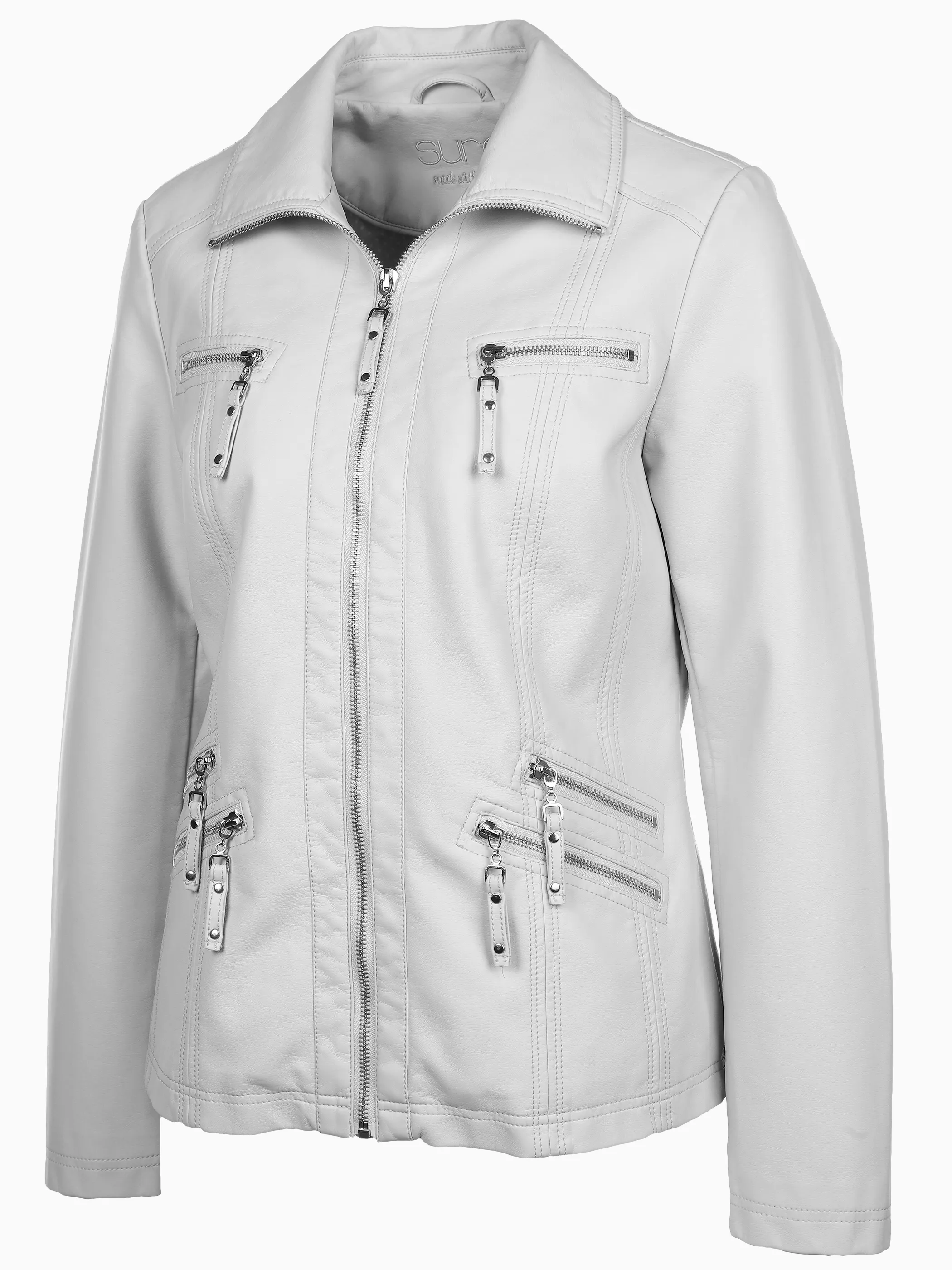 Damen Bikerjacke in Kunstleder