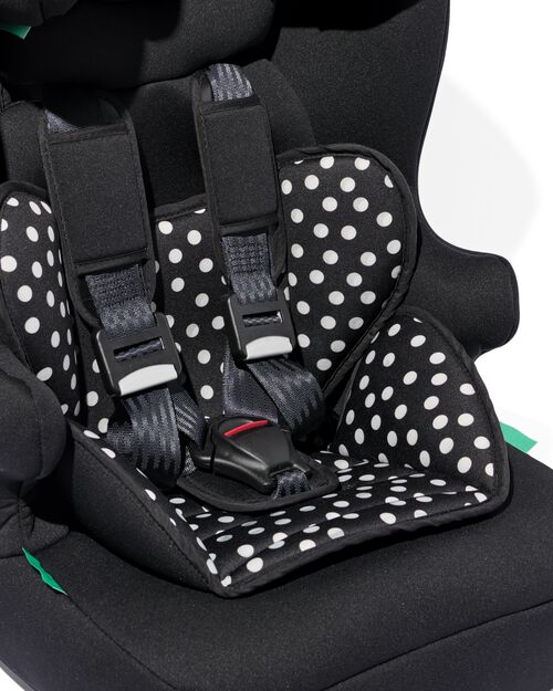 siège auto évolutif 76-150cm noir à pois blancs