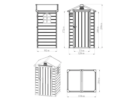 Abri de jardin en résine gris 1,39 m² CESIO
